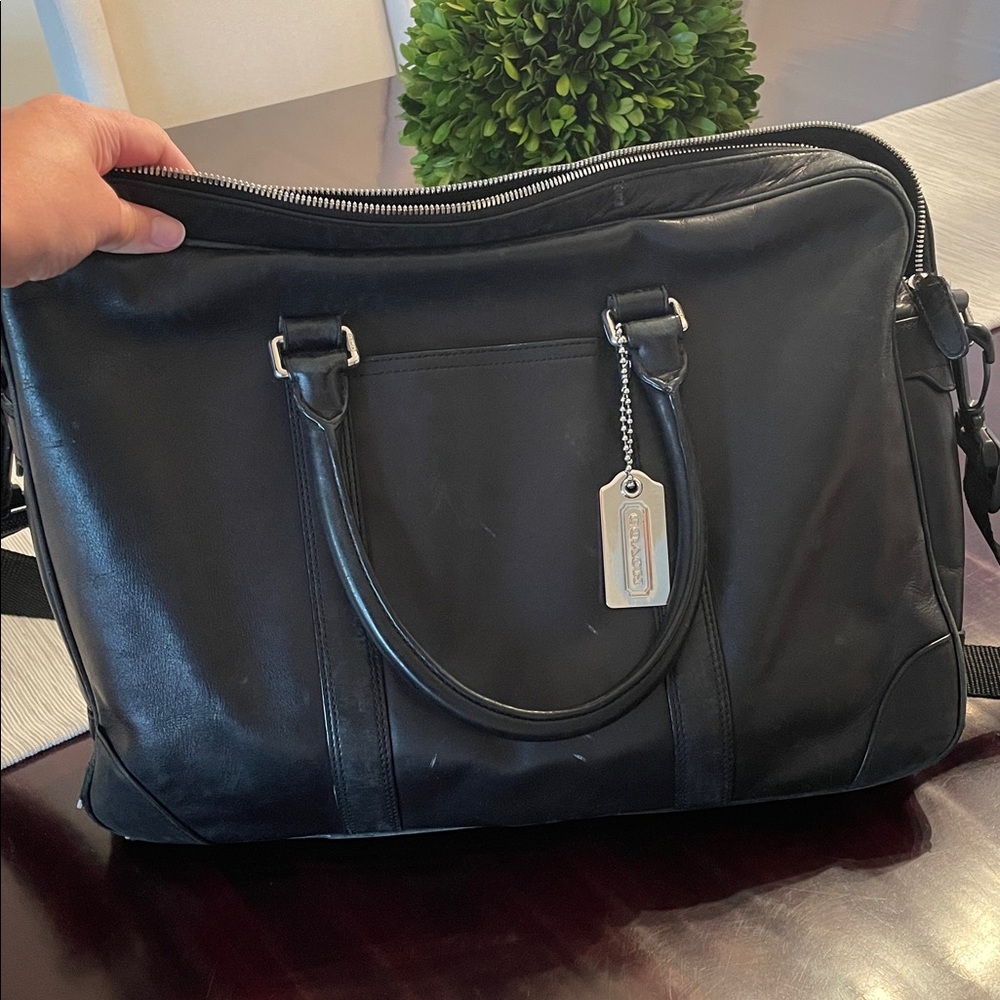 Coach Black Leather Briefcase
